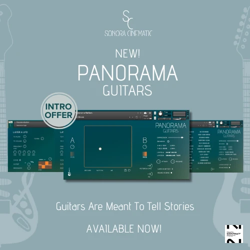 【8/18まで 16％OFF】Sonora Cinematic「Panorama Guitars」モダン・ポストロック・ギター音源であらゆるジャンルのテクスチャを作り出す