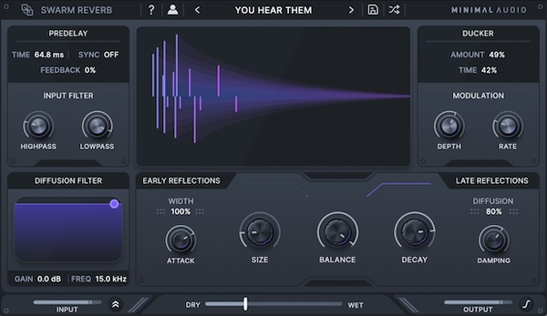 【8/15まで 58％OFF】Minimal Audio「Swarm Reverb」広がりのあるアンビエンスなどクリエイティブなサウンドをデザインするリバーブ｜DTMプラグインセール