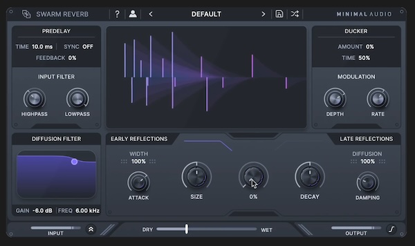 【8/15まで 58％OFF】Minimal Audio「Swarm Reverb」広がりのあるアンビエンスなどクリエイティブなサウンドをデザインするリバーブ｜DTMプラグインセール