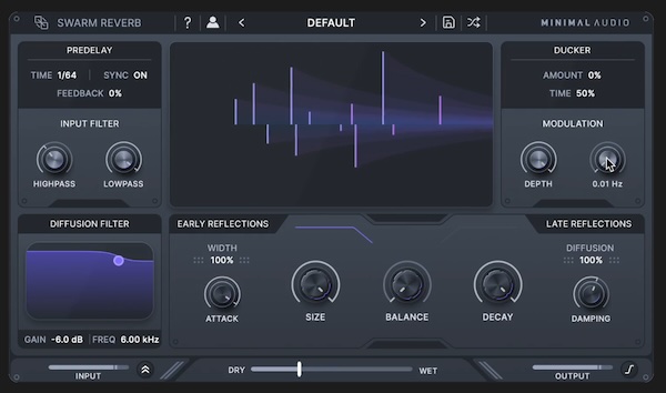 【8/15まで 58％OFF】Minimal Audio「Swarm Reverb」広がりのあるアンビエンスなどクリエイティブなサウンドをデザインするリバーブ｜DTMプラグインセール