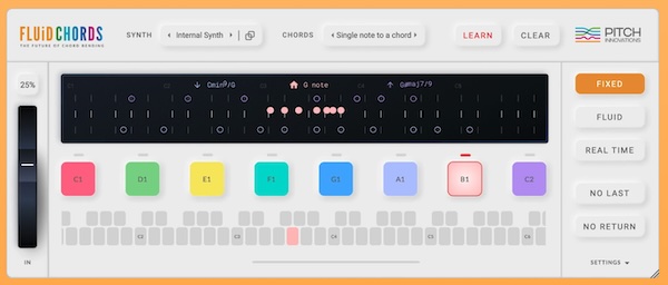 【8/26まで 48％OFF】Pitch Innovations「Fluid Chords」コードをピッチベンドさせ斬新なサウンドを作り出す新感覚プラグイン｜DTMプラグインセール