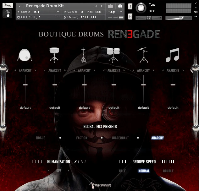 【8/10まで 55％OFF】Musical Sampling「Boutique Drums Renegade」EDMからロックまでオールジャンルで使える即戦力ドラムライブラリ｜DTMプラグインセール