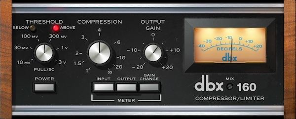 【9/2まで 50％OFF】Universal Audio「DBX 160」ドラムバスやベースに最適なヴィンテージサウンドが作り出すパワフルなコンプレッサー｜DTMプラグインセール