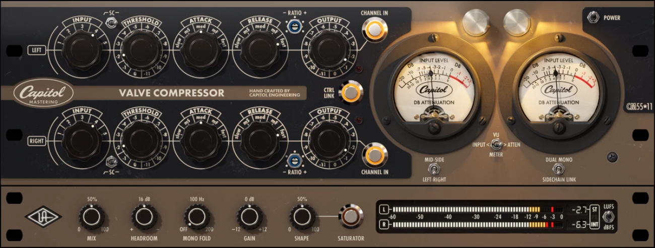 【9/2まで 50％OFF】Universal Audio「Capitol Mastering Compressor」歴史的なヒット作に使用した伝説のチューブコンプレッサーでマスタリングを極める｜DTMプラグインセール