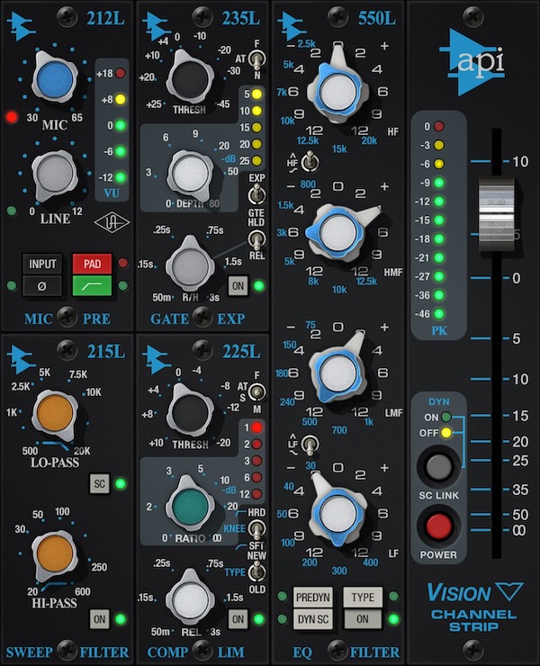 【9/2まで 50％OFF】Universal Audio「API Vision Channel Strip Collection」名機APIコンソールを完全再現！究極のチャンネルストリップでプロ並みのミックスを実現｜DTMプラグインセール