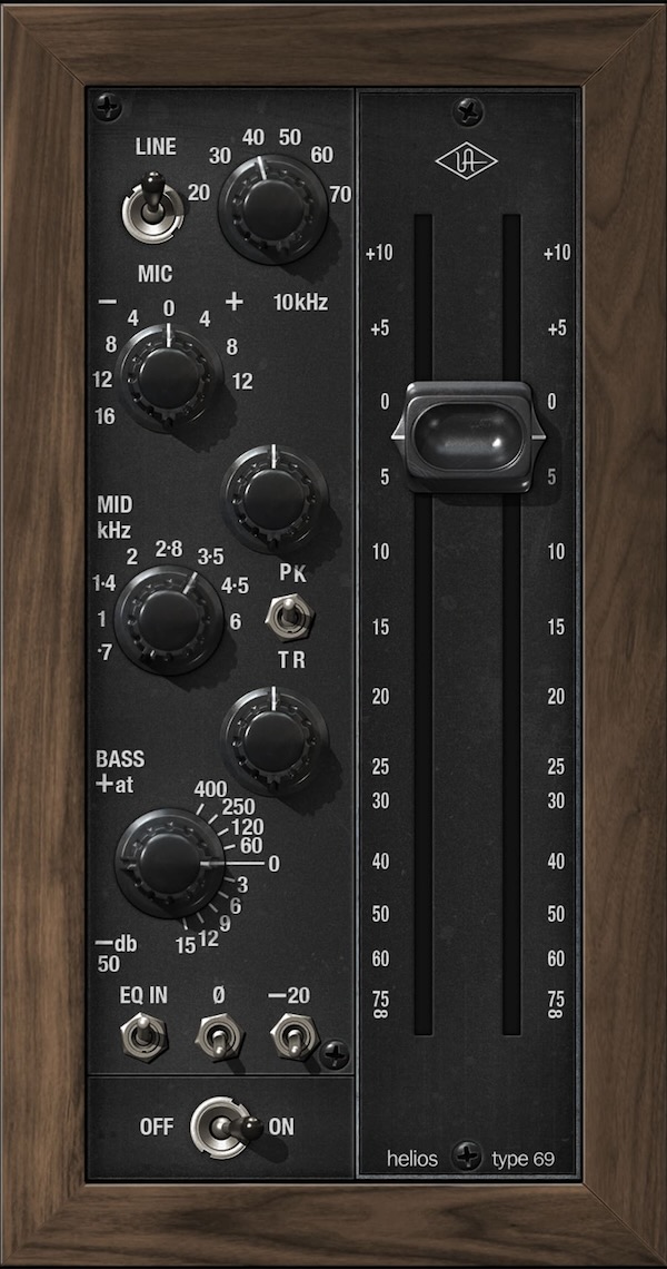 【9/2まで 50％OFF】Universal Audio「Helios Type 69 Preamp and EQ Collection」伝説的なビンテージ・コンソールのプリアンプとEQをエミュレートした骨太のアナログサウンドを実現｜DTMプラグインセール