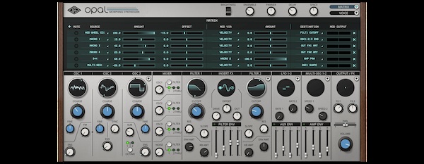 【9/2まで 50％OFF】Universal Audio「Opal Morphing Synth」世界最高音質のアナログとウェーブテーブルが融合したスーパーシンセ｜DTMプラグインセール