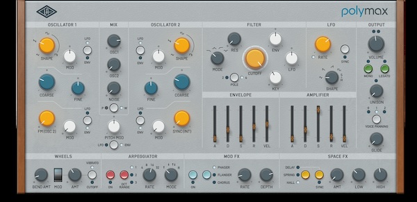 【9/2まで 50％OFF】Universal Audio「Polymax Synth」ポリシンセ黄金時代を再現するビンテージ風アナログモデリングシンセ｜DTMプラグインセール