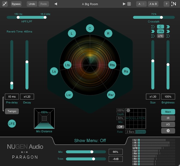 【9/29まで 30％OFF】Nugen Audio「Paragon」実空間の音響特性と高度な調整機能を融合する新次元の高品位リバーブ｜DTMプラグインセール