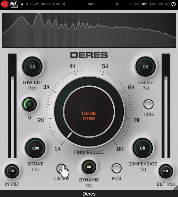 【9/19まで 66％OFF】W. A. Production「DERES」共鳴と倍音を瞬時に制御しマルチ音源のミックスを鮮明にするレゾナンス除去プラグイン｜DTMプラグインセール