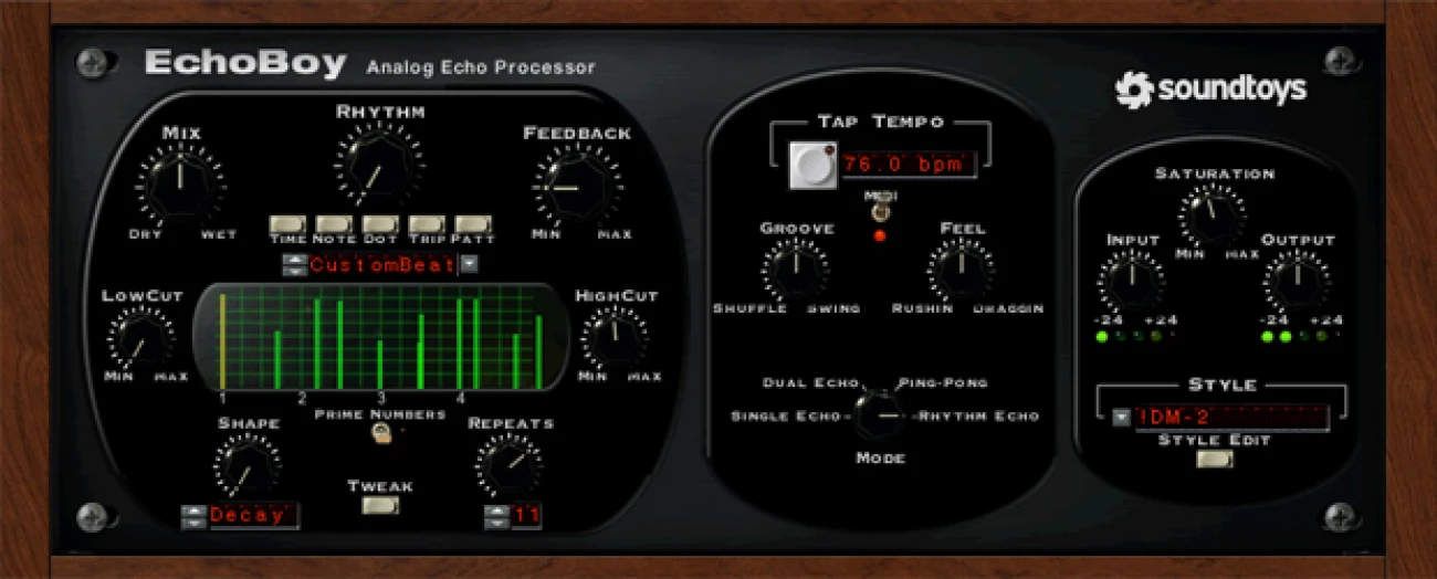 【9/30まで 65％OFF】Soundtoys「EchoBoy」数十年分のエコーデバイスの歴史を一つのプラグインに凝縮した究極のディレイマシン｜DTMプラグインセール