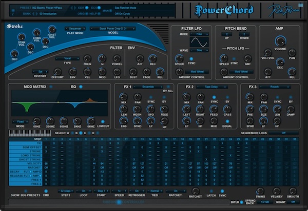 【9/1ま7で 24％OFF】Rob Papen「PowerChord」サンプルループを超えたギターサウンドを自在に操る最強シンセサイザー｜DTMプラグインセール