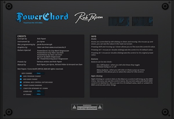 【9/1ま7で 24％OFF】Rob Papen「PowerChord」サンプルループを超えたギターサウンドを自在に操る最強シンセサイザー｜DTMプラグインセール