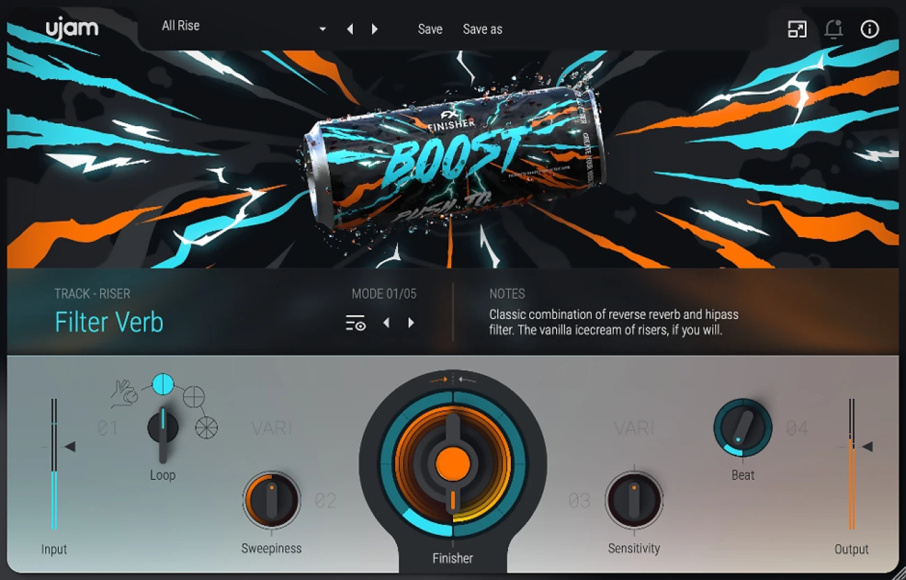 【9/30まで 77％OFF】UJAM「Finisher BOOST」どんなオーディオトラックやバスでもテンションを上げる驚異のエフェクトツール｜DTMプラグインセール
