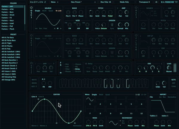【数量限定 80％OFF】W. A. Production「Babylon 2」1画面だけで操作できる新世代ウェーブテーブルシンセ｜DTMプラグインセール