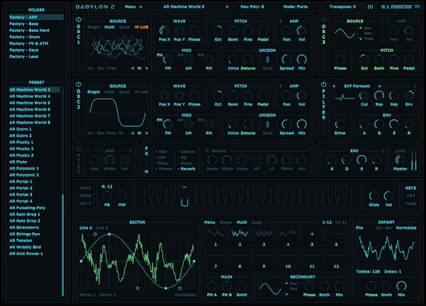 【数量限定 80％OFF】W. A. Production「Babylon 2」1画面だけで操作できる新世代ウェーブテーブルシンセ｜DTMプラグインセール