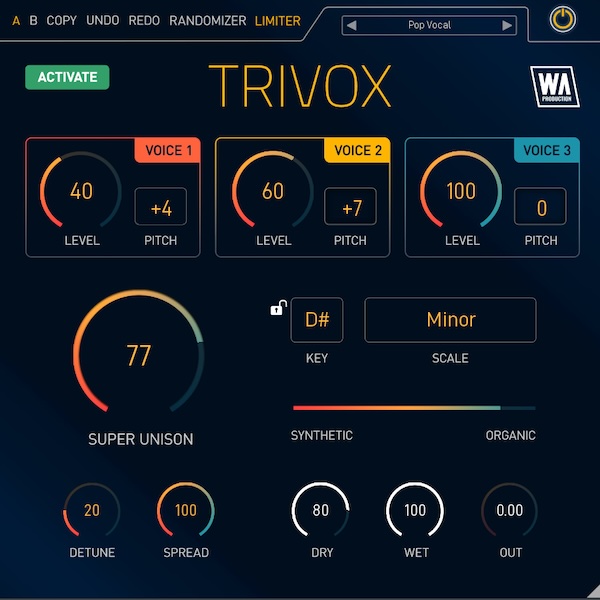 【10/2まで 70％OFF】W. A. Production「Trivox」初心者でも簡単に一瞬で豊かなハーモニーを実現するプラグイン｜DTMプラグインセール