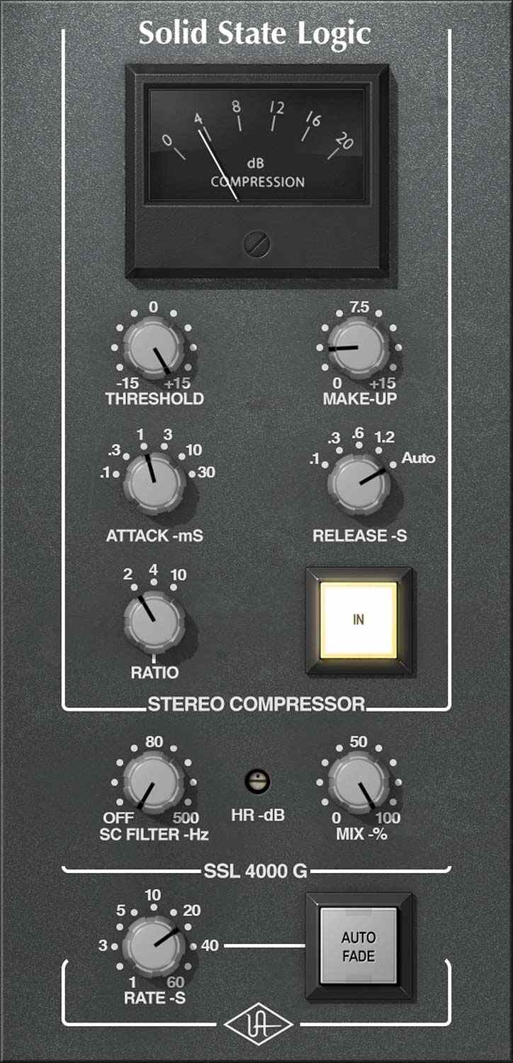 【10/31まで 50％OFF】Universal Audio「SSL 4000 G Bus Compressor」ミックスを次のレベルへ引き上げる伝説のSSLコンソールをエミュレートしたコンプレッサー｜DTMプラグインセール