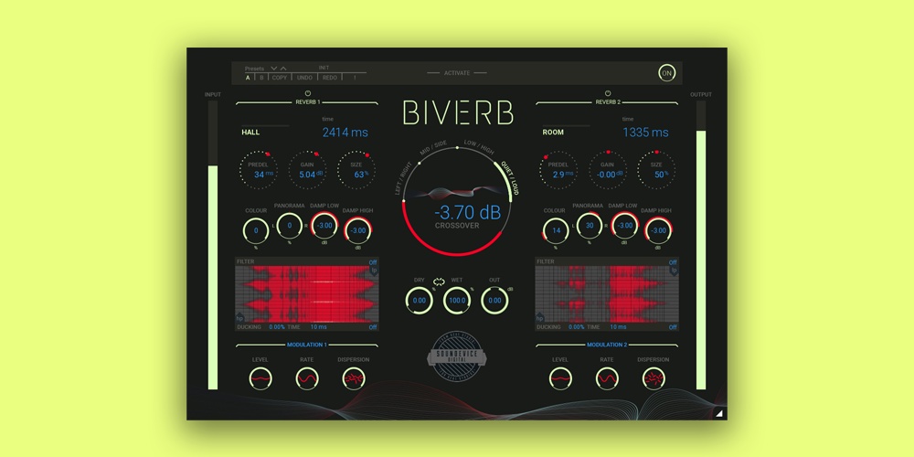 【11/11まで 83％OFF】United Plugins「Biverb」ミックスやサウンドスケープを向上させる2つのリバーブユニットで実現する至高の空間系プラグイン｜DTMプラグインセール