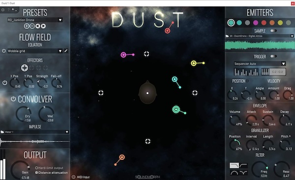 【11/1まで 50％OFF】SoundMorph「DUST」中毒性の高い操作感とクールで斬新なサウンド生成能力を持つバイノーラル・グラニュラー合成技術を用いた革新的なシンセサイザー｜DTMプラグインセール