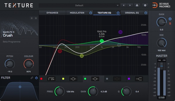 【10/31まで 25％OFF】Devious Machines「Texture」エフェクトプラグインとシンセサイザーの特性をあわせ持つ革新的サウンドデザインツール｜DTMプラグインセール