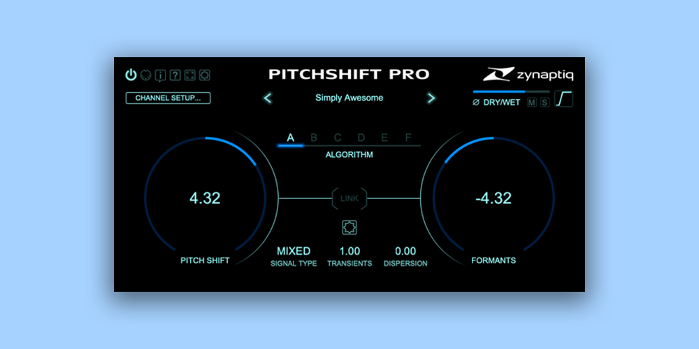 Zynaptiq「PITCHSHIFT」最高品質の6種ピッチアルゴリズムを搭載したクラシックからハイブリッド処理まで実現する多彩なピッチシフト｜DTMプラグインセール