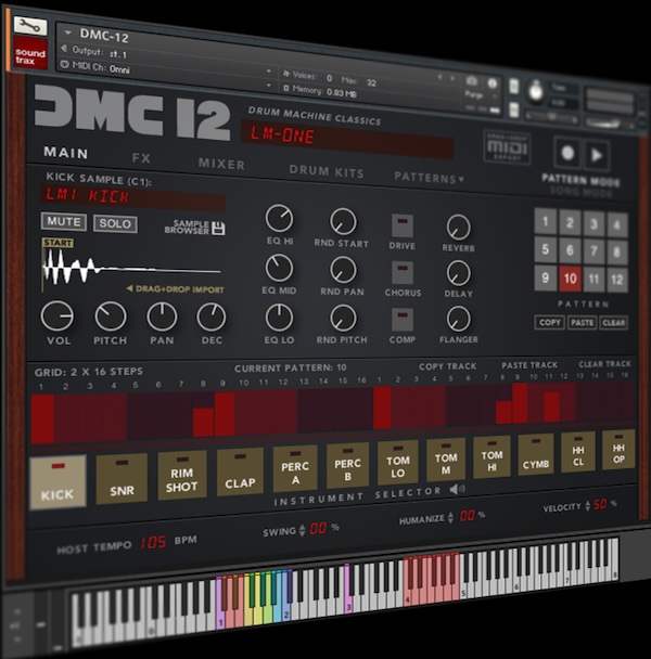 【11/10まで 66％OFF】Loot Audio Soundtrax「DMC-12」80年代ドラムマシンの名機が1台に集結したビンテージビート作成プラグイン｜DTMプラグインセール