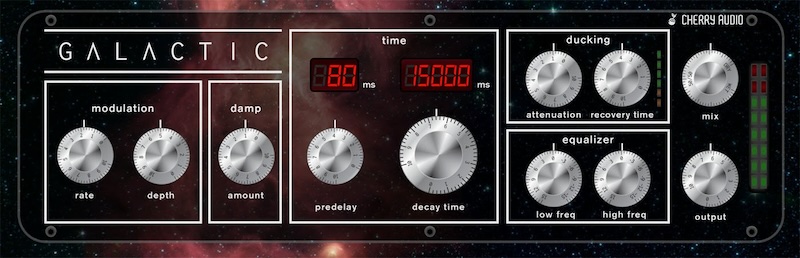 【11/1まで 47％OFF】Cherry Audio「Galactic Reverb」サイドチェイン不要の自動ダッキング搭載！ボーカルからドラムまで全ての音源に対応可能なクラシックデジタルリバーブの DNA を継ぐ次世代プラグイン｜DTMプラグインセール