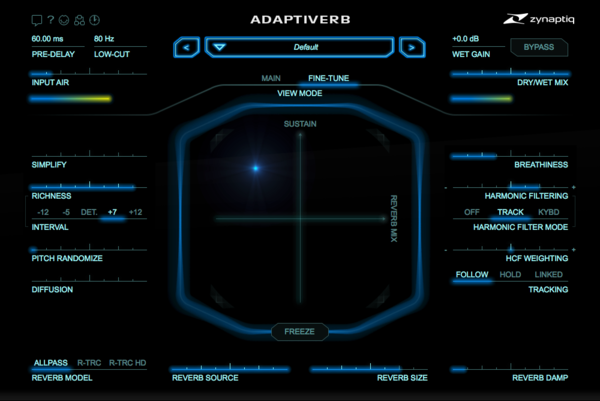 【11/7まで 53％OFF】Zynaptiq「ADAPTIVERB」ミキシング・マスタリングで活躍する入力音に合わせて変化する次世代AIリバーブ｜DTMプラグインセール