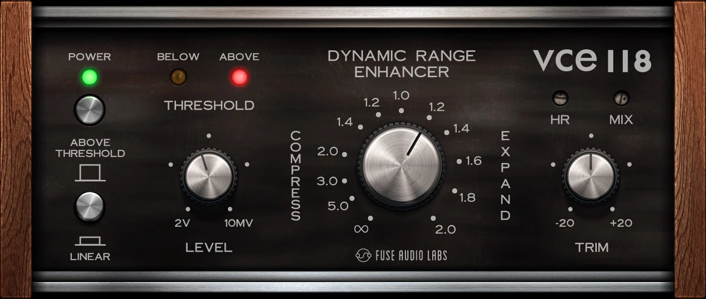 【11/28まで 74％OFF】Fuse Audio Labs「VCE-118 – Dynamic Range Enhancer」コンプとエキスパンダーを完全制御する70s発の革新的ダイナミクスツール｜DTMプラグインセール