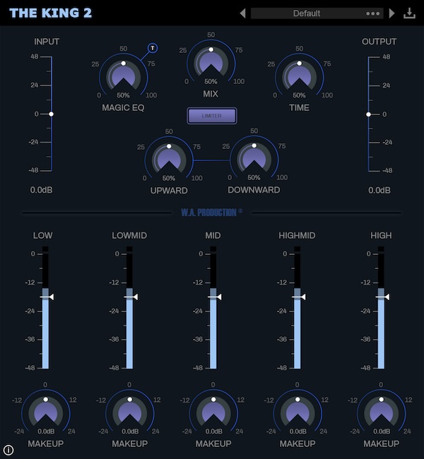【11/29まで 60％OFF】W. A. Production「The KING 2」プロ仕様の音質調整を手軽に実現！5バンドコンプレッサー搭載マスタリングプラグイン｜DTMプラグインセール