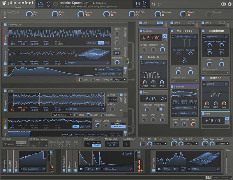 【12/2まで 50％OFF】Kilohearts「Phase Plant」受賞歴多数！無限のサウンドデザインを可能にする次世代モジュラーシンセ｜DTMプラグインセール