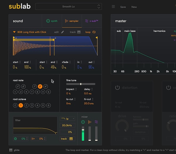 【11/26まで 85％OFF】FAW「SubLab」トラップ・ヒップホップ制作の救世主！パンチの効いた808系サブベースが簡単に作れる新世代シンセ｜DTMプラグインセール