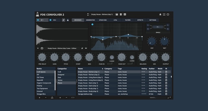 【12/2まで 43％OFF】AudioThing「Fog Convolver 2」空間シミュレーターからLFOまで完備！直感的に使える進化したコンボリューションリバーブ｜DTMプラグインセール