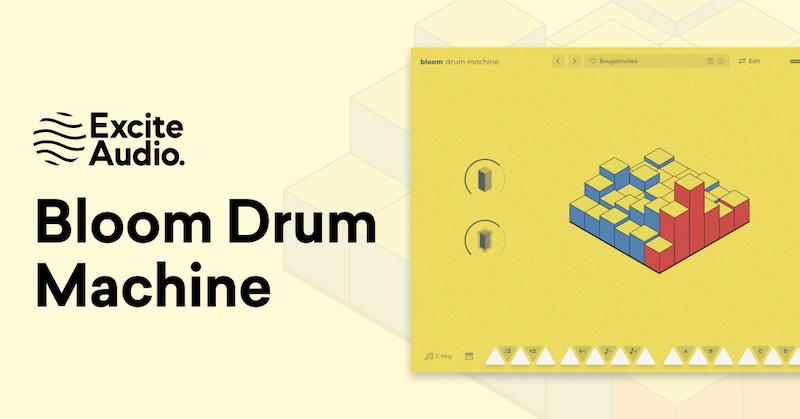 【12/1まで 33％OFF】Excite Audio「Bloom Drum Machine」250のプリセットで名機のグルーヴが即実現！ビートメイキングが変わるドラム音源｜DTMプラグインセール