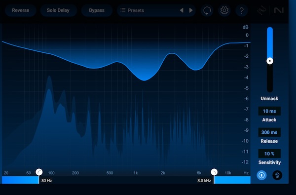 【1/5まで 20％OFF】iZotope「Cascadia」音の重なりを自動調整する次世代エフェクト！ボーカルもリズムも埋もれないインテリジェントディレイ｜DTMプラグインセール