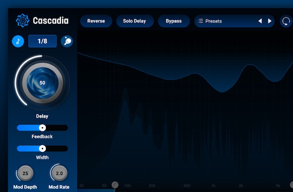 【1/5まで 20％OFF】iZotope「Cascadia」音の重なりを自動調整する次世代エフェクト！ボーカルもリズムも埋もれないインテリジェントディレイ｜DTMプラグインセール