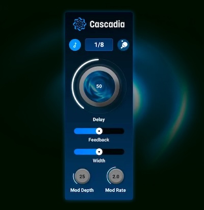 【1/5まで 20％OFF】iZotope「Cascadia」音の重なりを自動調整する次世代エフェクト！ボーカルもリズムも埋もれないインテリジェントディレイ｜DTMプラグインセール