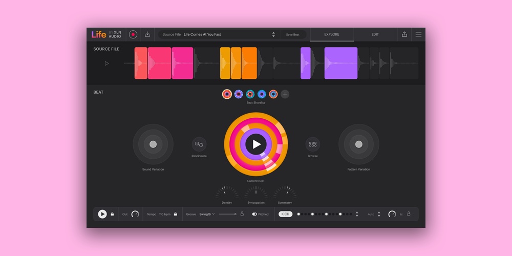 【12/8まで 50％OFF】XLN Audio「Life」スマホ録音×AIランダマイズで何気ない瞬間をビートに！どんな音もリズムの素材にできる新革命ビートメイカー｜DTMプラグインセール