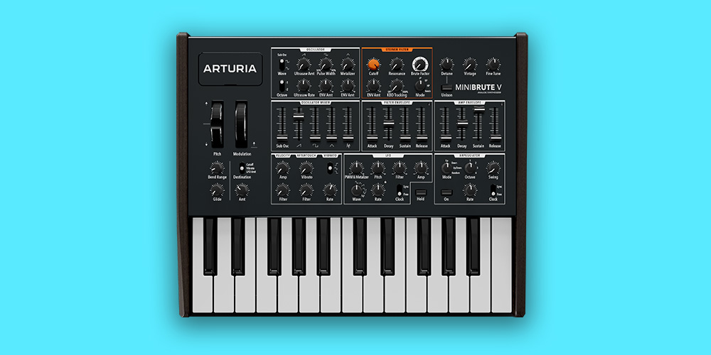 【12/3 18時まで 50％OFF】Arturia「MiniBrute V」生々しいアナログ感はそのままにモノからポリへ進化！アナログモンスターが描く新時代のシンセサイザー｜DTMプラグインセール