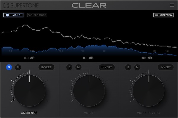 【12/8まで 50％OFF】Supertone「CLEAR」3つのノブで実現する究極のボイス処理！リアルタイムでクリアな音声を実現するノイズ＆リバーブ除去プラグイン｜DTMプラグインセール