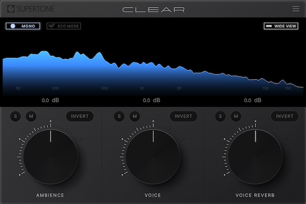 【12/8まで 50％OFF】Supertone「CLEAR」3つのノブで実現する究極のボイス処理！リアルタイムでクリアな音声を実現するノイズ＆リバーブ除去プラグイン｜DTMプラグインセール