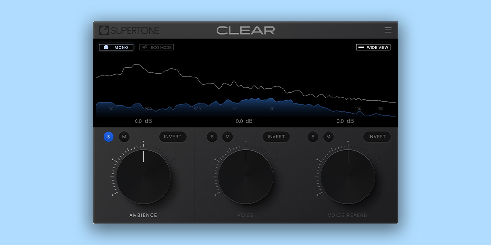 【12/8まで 50％OFF】Supertone「CLEAR」3つのノブで実現する究極のボイス処理！リアルタイムでクリアな音声を実現するノイズ＆リバーブ除去プラグイン｜DTMプラグインセール