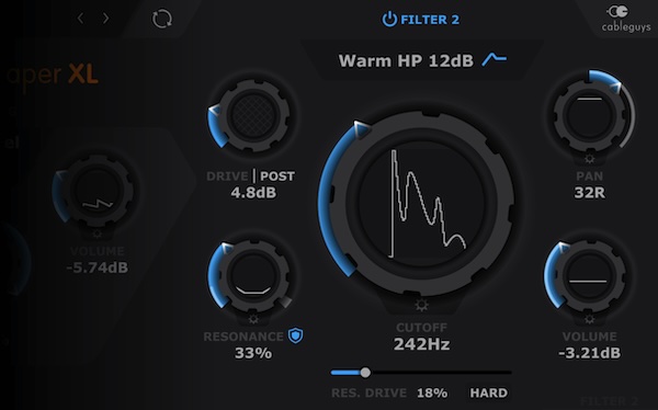 【12/31まで 37％OFF】Cableguys「FilterShaper XL」アナログ感あふれるデュアルフィルター搭載！シンセやベース音をダイナミックに進化させる次世代フィルター｜DTMプラグインセール