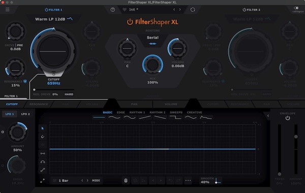【12/31まで 37％OFF】Cableguys「FilterShaper XL」アナログ感あふれるデュアルフィルター搭載！シンセやベース音をダイナミックに進化させる次世代フィルター｜DTMプラグインセール