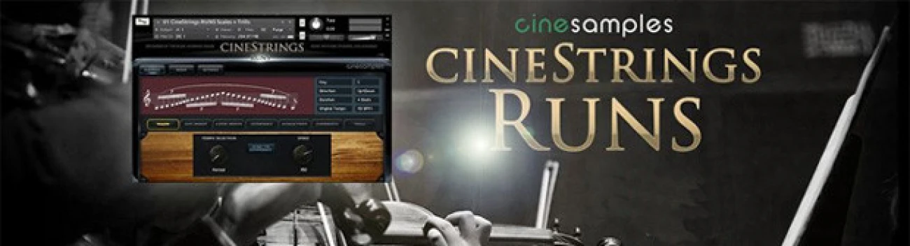 【12/31まで 40％OFF】Cinesample「CineStrings Runs」映画音楽のための最強アイテム！弦楽アンサンブルの動きのある演奏を収録した圧倒的リアリティのストリングス音源｜DTMプラグインセール