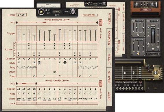 【12/20 18時まで 66％OFF】Sugar Bytes「Guitarist」コード進行とフィンガリングを緻密に設計！ギターフレーズをステップ入力でリアルに表現できる究極のバーチャル・リズムギター｜DTMプラグインセール