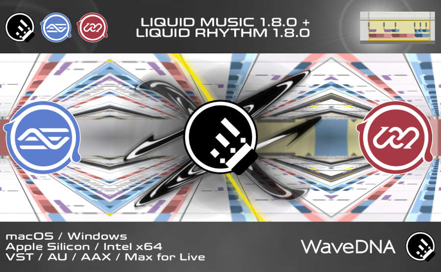 【12/26まで 60％OFF】WaveDNA「Liquid Music 1.8 + Liquid Rhythm 1.8」作曲のインスピレーションが湧き出す！リズム・メロディー・ハーモニーなどのアイデアを即座に形にする画期的な作曲支援ソフト｜DTMプラグインセール