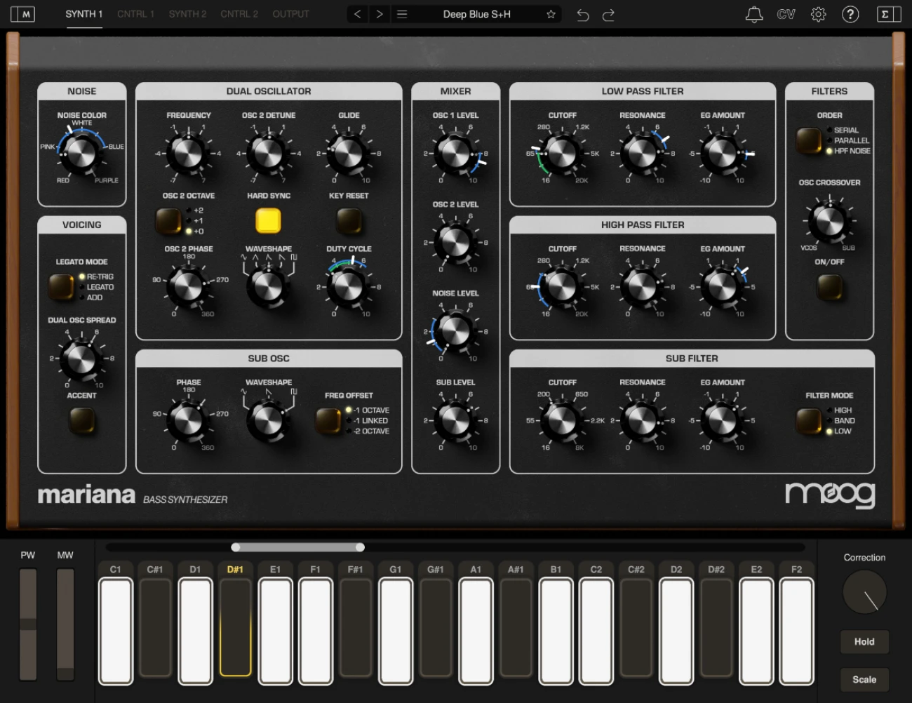 【12/31まで 60％OFF】「Moog Mariana」次世代ベースサウンド製作の決定版！ベース音作りに特化したデュアルレイヤーシンセ｜DTMプラグインセール