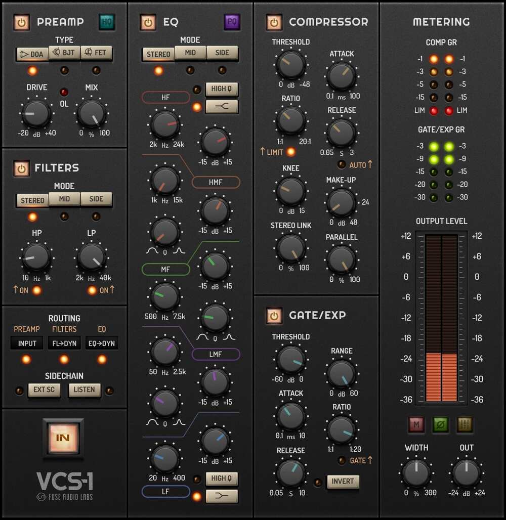 【12/31まで 81％OFF】Fuse Audio Labs「VCS-1 All-In One Channel Strip」プリアンプからEQ、コンプまで全搭載！シンプルな操作で至高のサウンドメイクを実現するゼロレイテンシー・チャンネルストリップ｜DTMプラグインセール